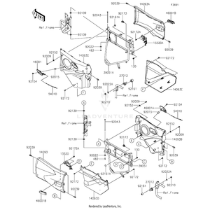 Cover,Door,Rear,Lh,Upper,S.Black by Kawasaki 14093-1219-839 OEM Hardware 14093-1219-839 Off Road Express Peach St