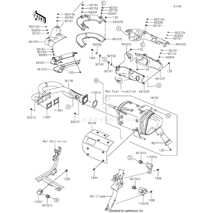 Cover-Exhaust Pipe by Kawasaki