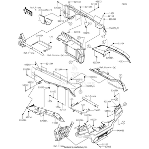 Cover,Flap,Lh by Kawasaki 14093-0796 OEM Hardware 14093-0796 Off Road Express Peach St