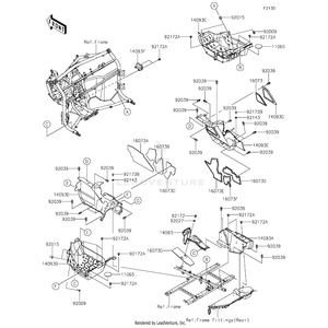 Cover,Floor,Cnt,Lh by Kawasaki 14093-0837 OEM Hardware 14093-0837 Off Road Express Peach St