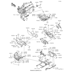 Cover,Floor,Cnt,Lh by Kawasaki 14093-1102 OEM Hardware 14093-1102 Off Road Express Peach St