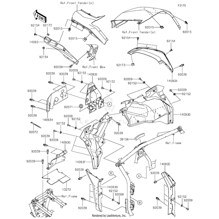 Cover,Floor Upper,Lh by Kawasaki