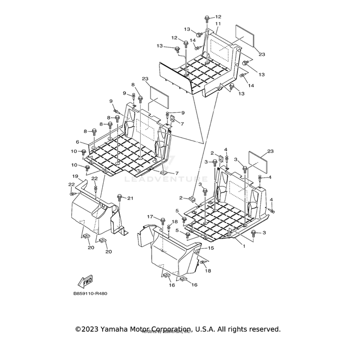 Cover, Footrest by Yamaha