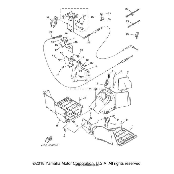 Cover, Footrest by Yamaha