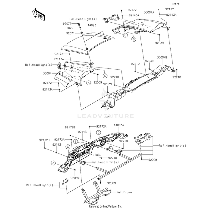 Cover,Fr Grill by Kawasaki