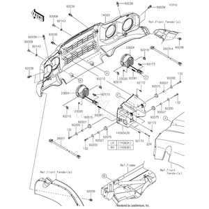 Cover,Fr Grill by Kawasaki 14093-0393 OEM Hardware 14093-0393 Off Road Express Peach St