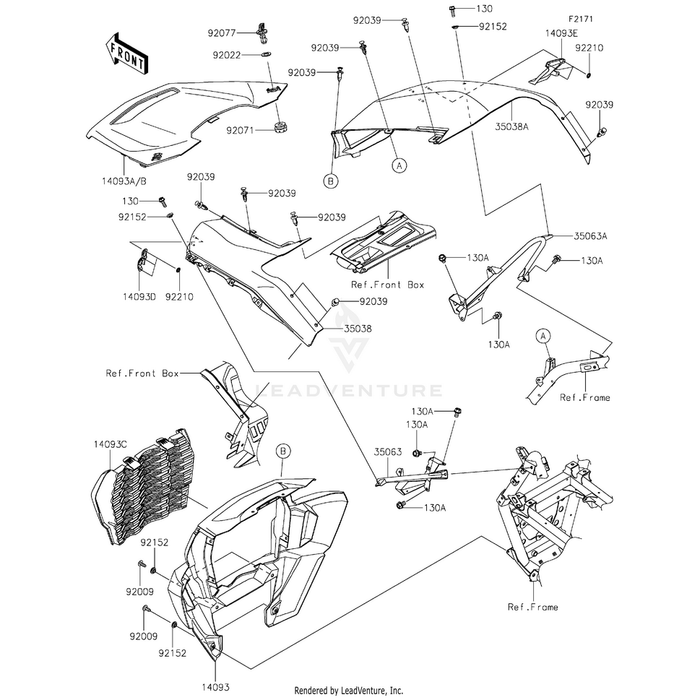 Cover,Fr Grill by Kawasaki