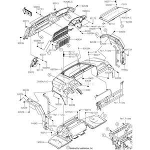 Cover,Fr Grille,A.Silver by Kawasaki 14093-0583-57N OEM Hardware 14093-0583-57N Off Road Express Peach St