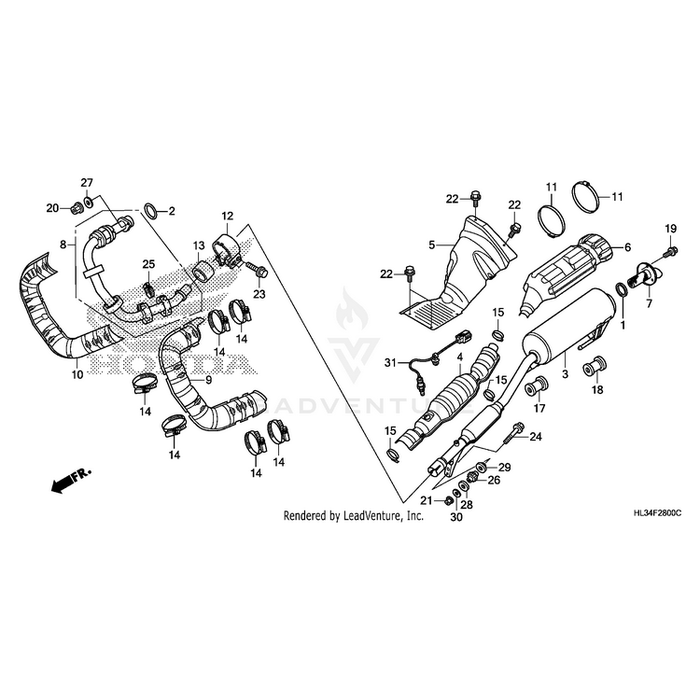 Cover, Front Ex. Pipe by Honda