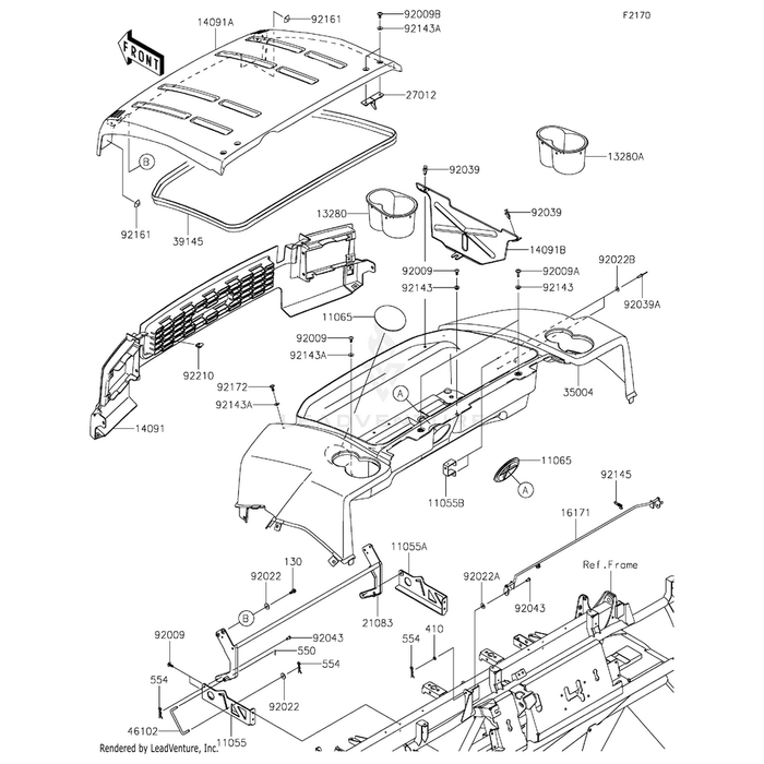 Cover,Front Fender,B.White by Kawasaki