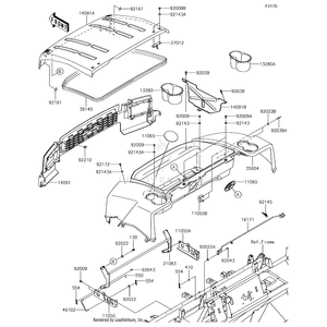 Cover,Front Fender,S. by Kawasaki 14091-0829-57W OEM Hardware 14091-0829-57W Off Road Express Peach St