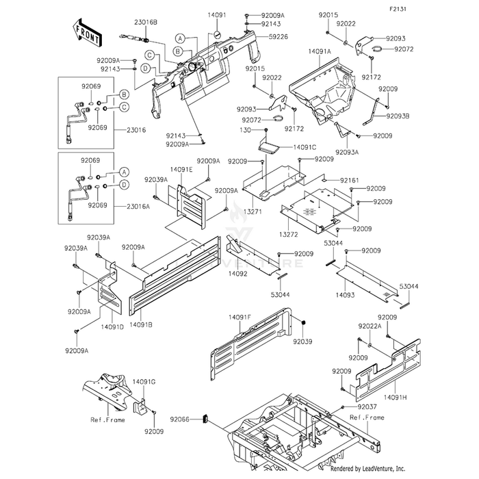 Cover,Front Seat,Rear,Lower by Kawasaki