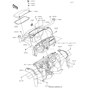 Cover,Hood,B.White by Kawasaki 14093-0390-266 OEM Hardware 14093-0390-266 Off Road Express Peach St