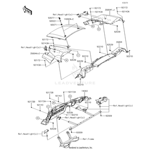 Cover,Hood,C.L.Green by Kawasaki 14093-0211-57A OEM Hardware 14093-0211-57A Off Road Express Peach St