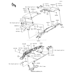 Cover,Hood,C.P.Red by Kawasaki 14093-0211-V9 OEM Hardware 14093-0211-V9 Off Road Express Peach St