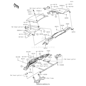 Cover,Hood,M.C.Gray by Kawasaki 14093-0211-57B OEM Hardware 14093-0211-57B Off Road Express Peach St