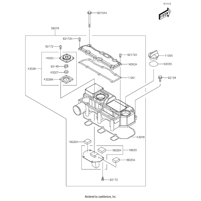 Cover,Intake Manifold by Kawasaki