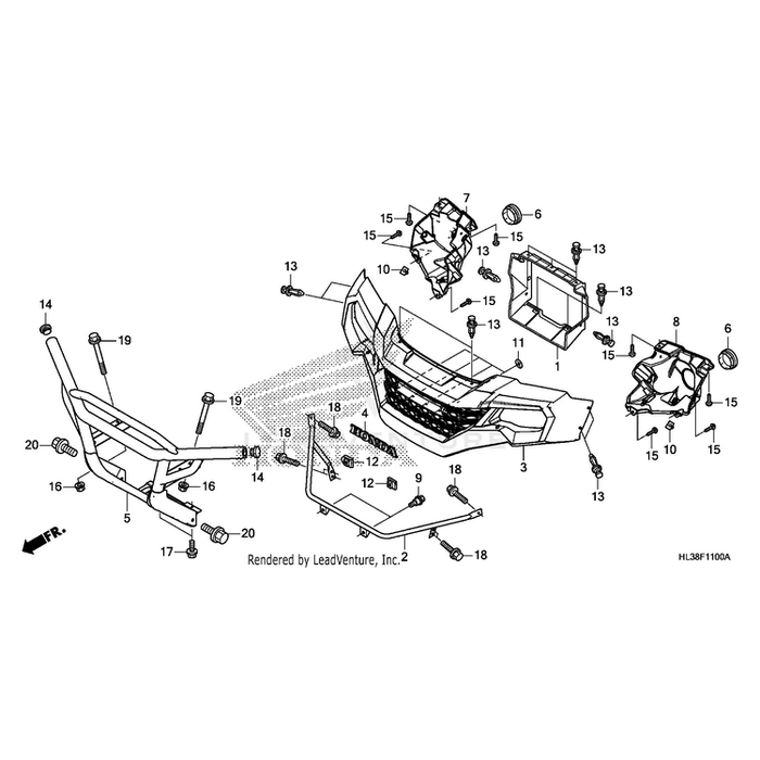 Cover, Left Headlight by Honda