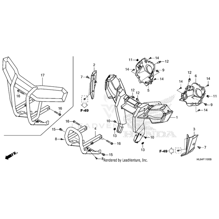 Cover, Left Headlight by Honda