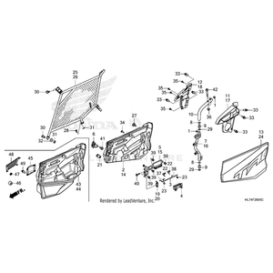 Cover, Left Hinge Pipe by Honda 67216-HL7-A20 OEM Hardware 67216-HL7-A20 Off Road Express Peach St