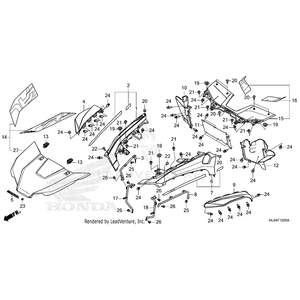 Cover, Left Mud by Honda 61260-HL6-A00 OEM Hardware 61260-HL6-A00 Off Road Express Peach St