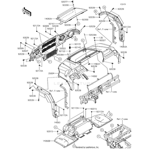 Cover,Open,S.Green by Kawasaki 14092-1177-57W OEM Hardware 14092-1177-57W No Longer Available