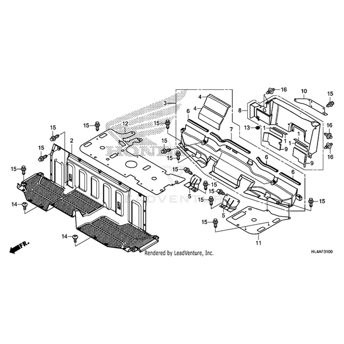 Cover, Rear Center by Honda