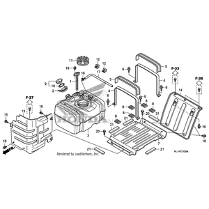 Cover, Rear Tank by Honda 63506-HL1-A00 OEM Hardware 63506-HL1-A00 Off Road Express Peach St