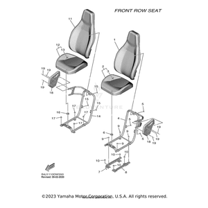 Cover, Seat Back by Yamaha B4J-F4791-00-00 OEM Hardware B4J-F4791-00-00 Off Road Express