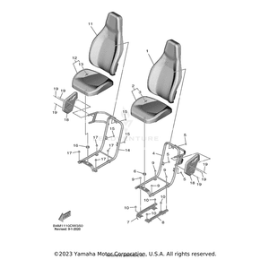 Cover, Seat Back by Yamaha B4J-F4791-10-00 OEM Hardware B4J-F4791-10-00 Off Road Express