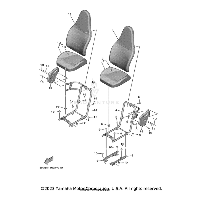 Cover, Seat Back by Yamaha