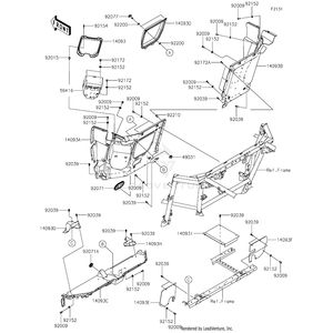 Cover,Seat-Back-Panel,Lower by Kawasaki 14093-0842 OEM Hardware 14093-0842 Off Road Express Peach St