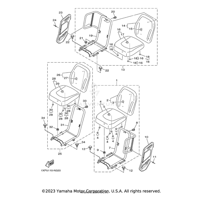 Cover, Seat by Yamaha