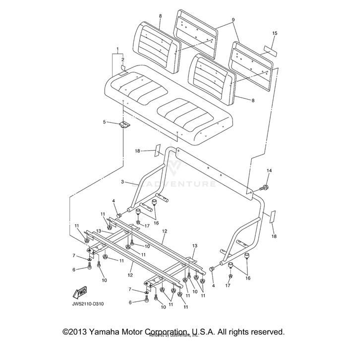 Cover, Seat by Yamaha