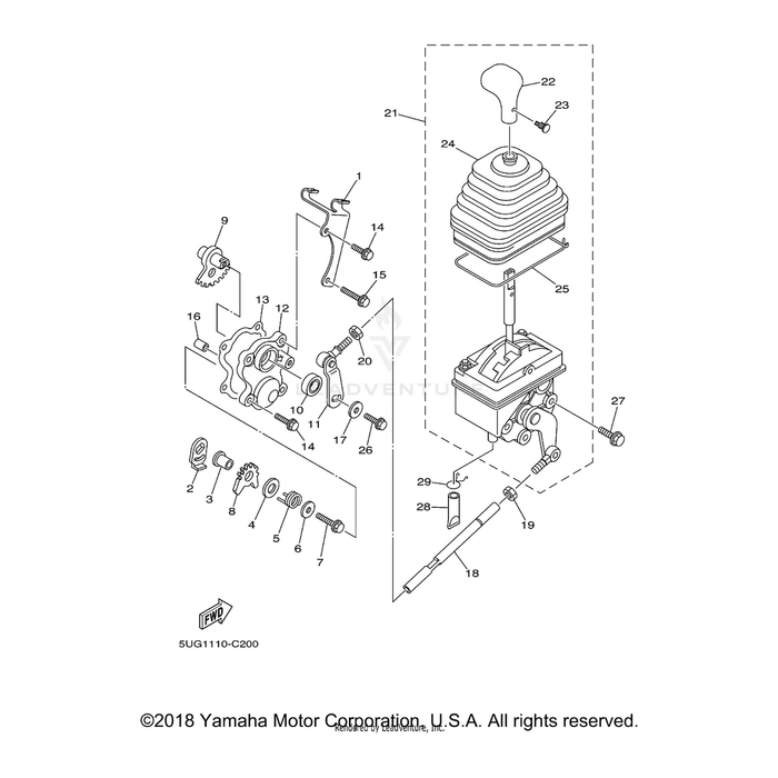 Cover, Shift Shaft by Yamaha