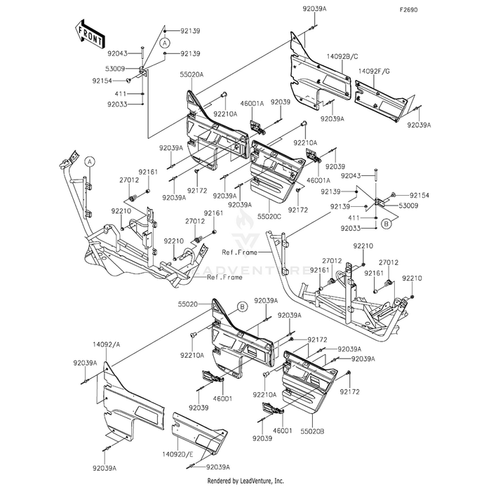 Cover,Side Guard,Rear,Lh,B.White by Kawasaki