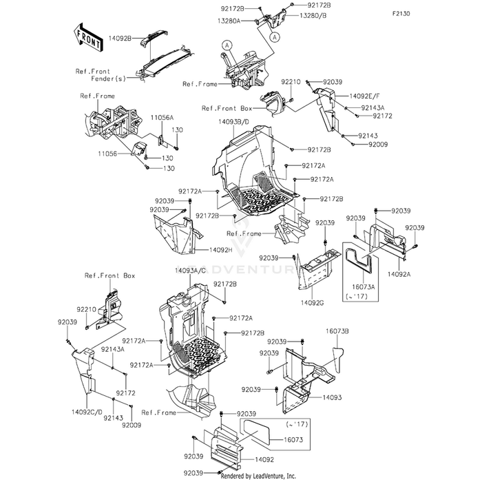 Cover,Side Guard,Rh,B.White by Kawasaki