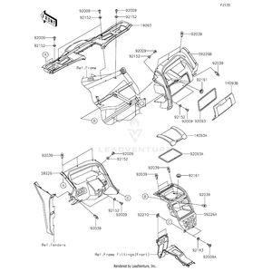 Cover,Storage,Lower by Kawasaki 14093-0832 OEM Hardware 14093-0832 Off Road Express Peach St