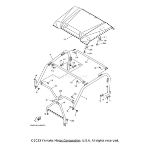 Cover, Sun Roof by Yamaha 2MB-K8314-00-00 OEM Hardware 2MB-K8314-00-00 Off Road Express