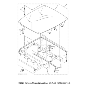 Cover, Sun Roof by Yamaha 2PG-K830V-V0-00 OEM Hardware 2PG-K830V-V0-00 Off Road Express