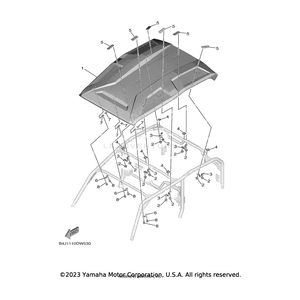 Cover, Sun Roof by Yamaha B4J-K8314-00-00 OEM Hardware B4J-K8314-00-00 Off Road Express