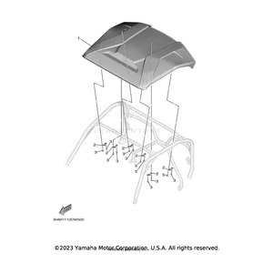 Cover, Sun Roof by Yamaha B4M-K8314-00-00 OEM Hardware B4M-K8314-00-00 Off Road Express