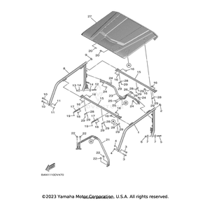 Cover, Sun Roof by Yamaha B8K-K8314-00-00 OEM Hardware B8K-K8314-00-00 Off Road Express