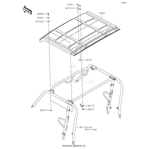 Cover,Sun Top,Fr by Kawasaki 14093-0245 OEM Hardware 14093-0245 Off Road Express Peach St