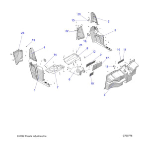 Cover-Tunnel Floor,Blk by Polaris 5457996-070 OEM Hardware P5457996-070 Off Road Express