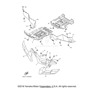 Cover, Under 2 by Yamaha 1XD-F8395-00-00 OEM Hardware 1XD-F8395-00-00 Off Road Express