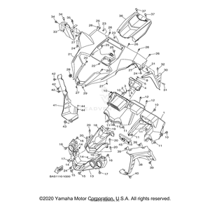 Cover, Upper 1 by Yamaha B5H-F3121-41-00 OEM Hardware B5H-F3121-41-00 Off Road Express