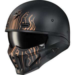 Covert X Helmet by Scorpion Exo COX-1317 Open Face Helmet 75-21342X Western Powersports 2X / Tribe Matte Black/Copper