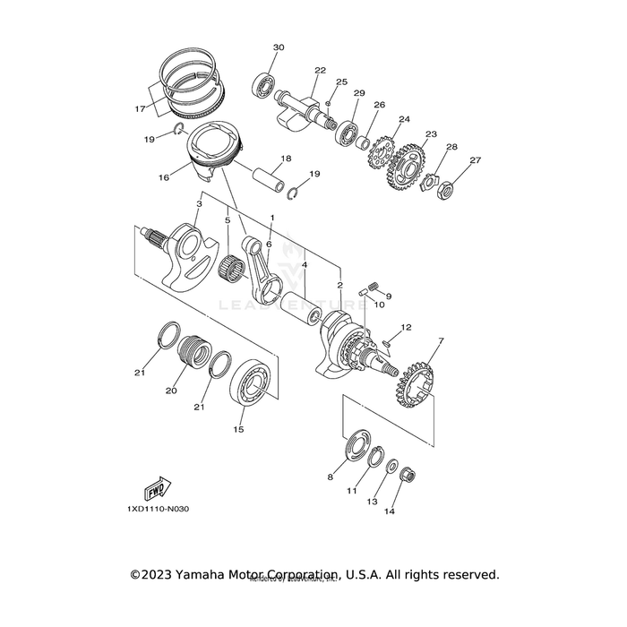 Crank Sub Assembly 1 by Yamaha