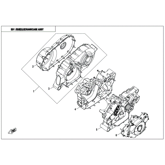 Crankcase Assy. Rh. Mark A by CF Moto